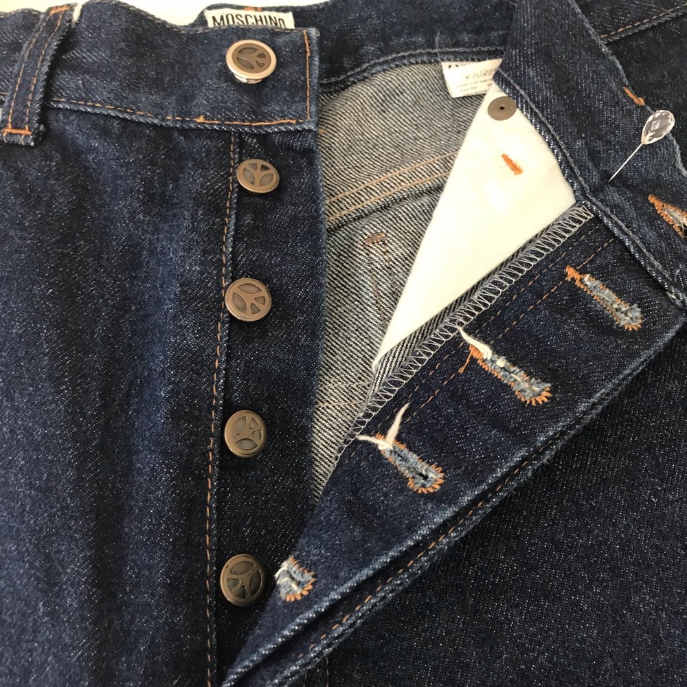 LIKE NEW AUTHENTIC VINTAGE MOSCHINO WIDE LEG JEANS - Picture 7 of 11